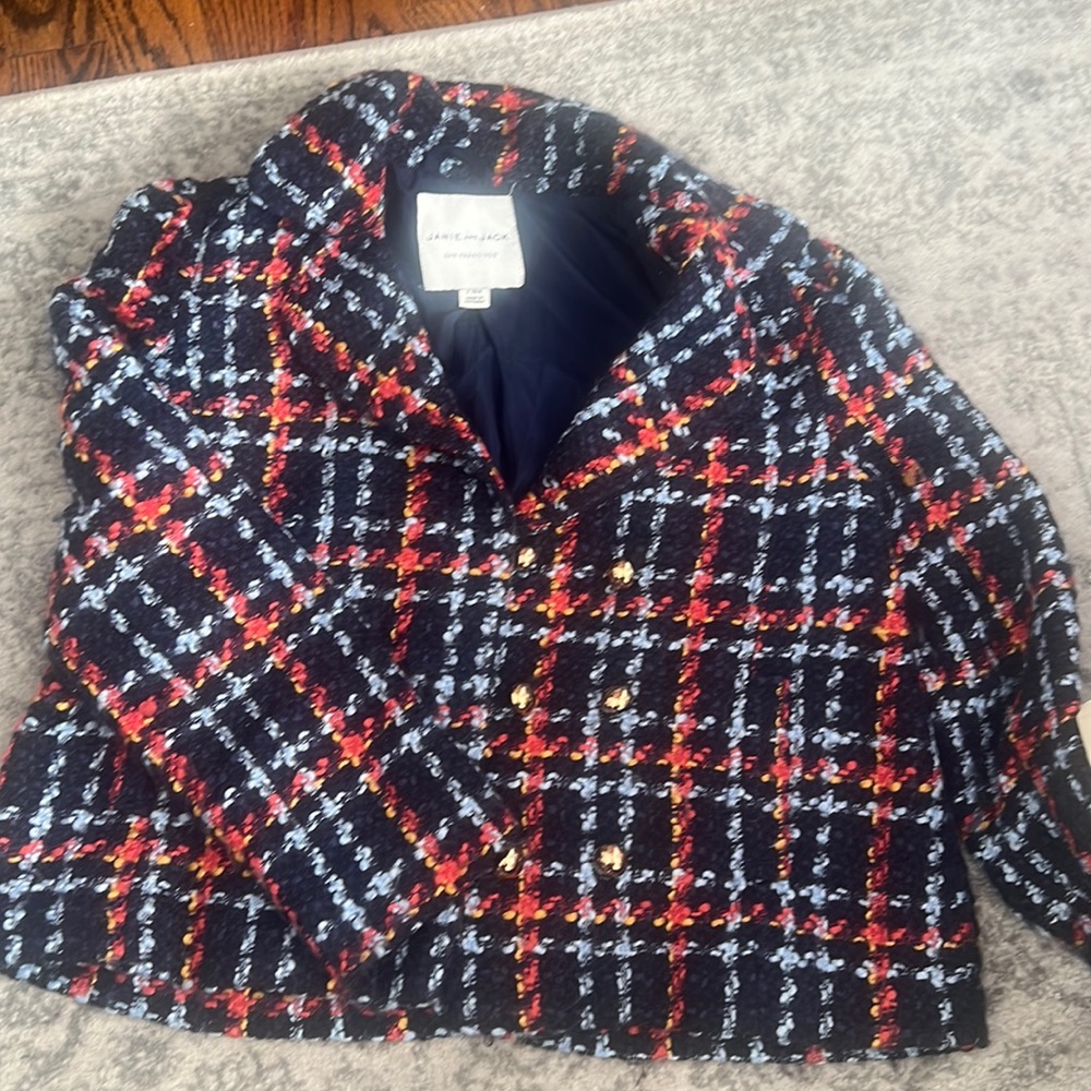 Janie and jack multi tweed waist Length pea jacket